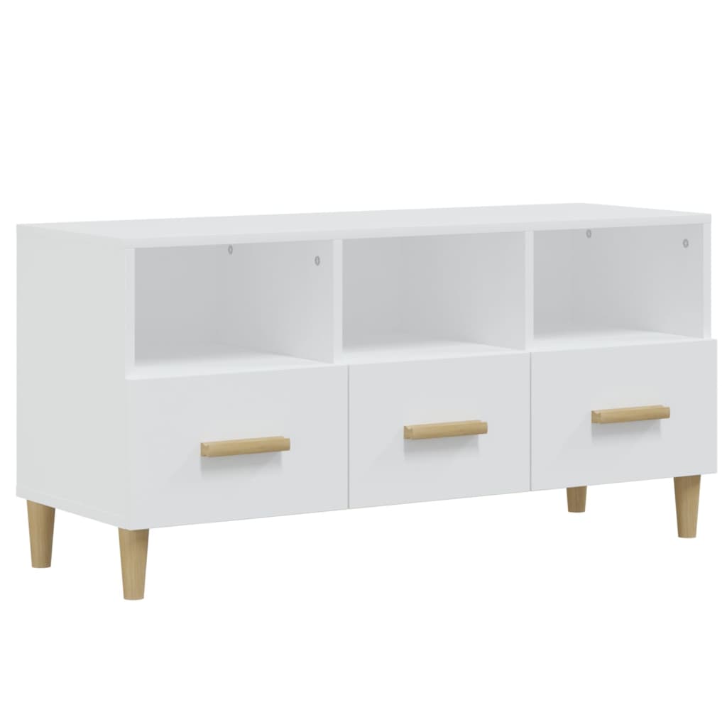 vidaXL Szafka pod TV, biała, 102x36x50 cm, materiał drewnopochodny
