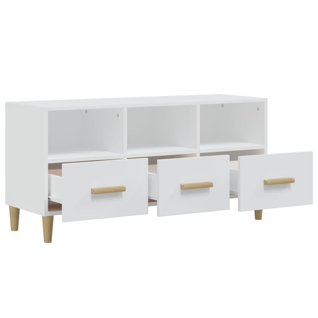 vidaXL Szafka pod TV, biała, 102x36x50 cm, materiał drewnopochodny