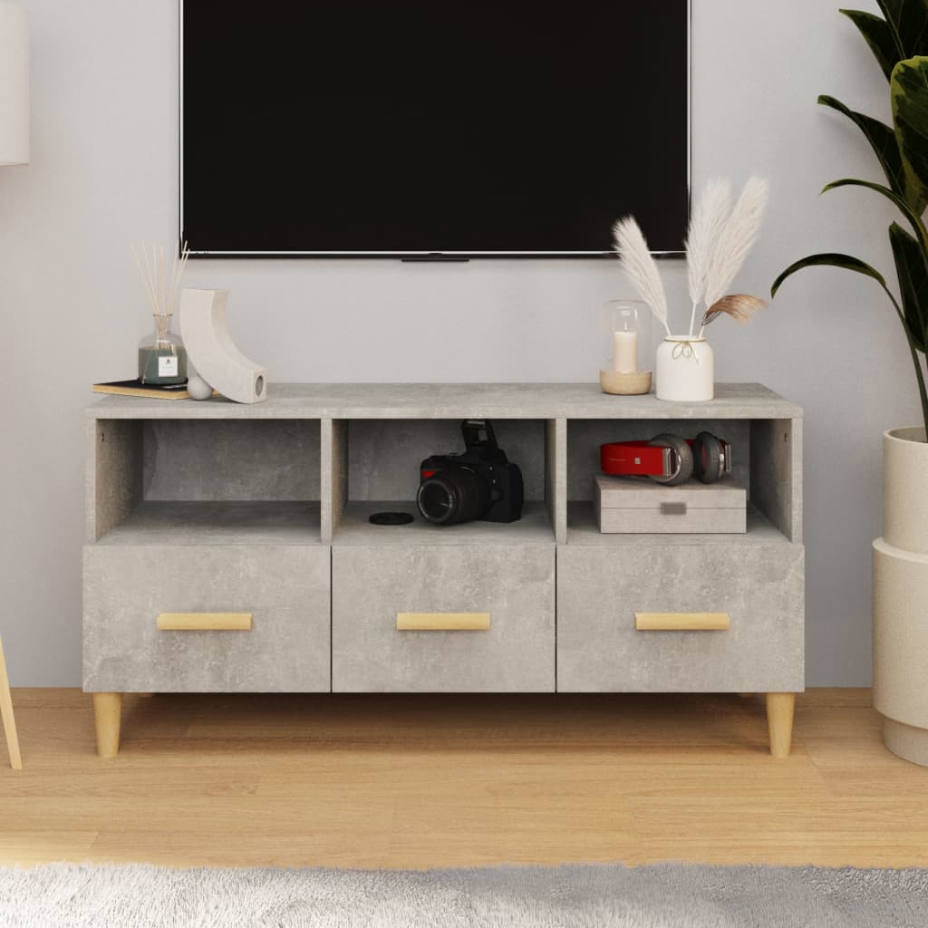 vidaXL Szafka pod telewizor, szarość betonu, 102x36x50 cm