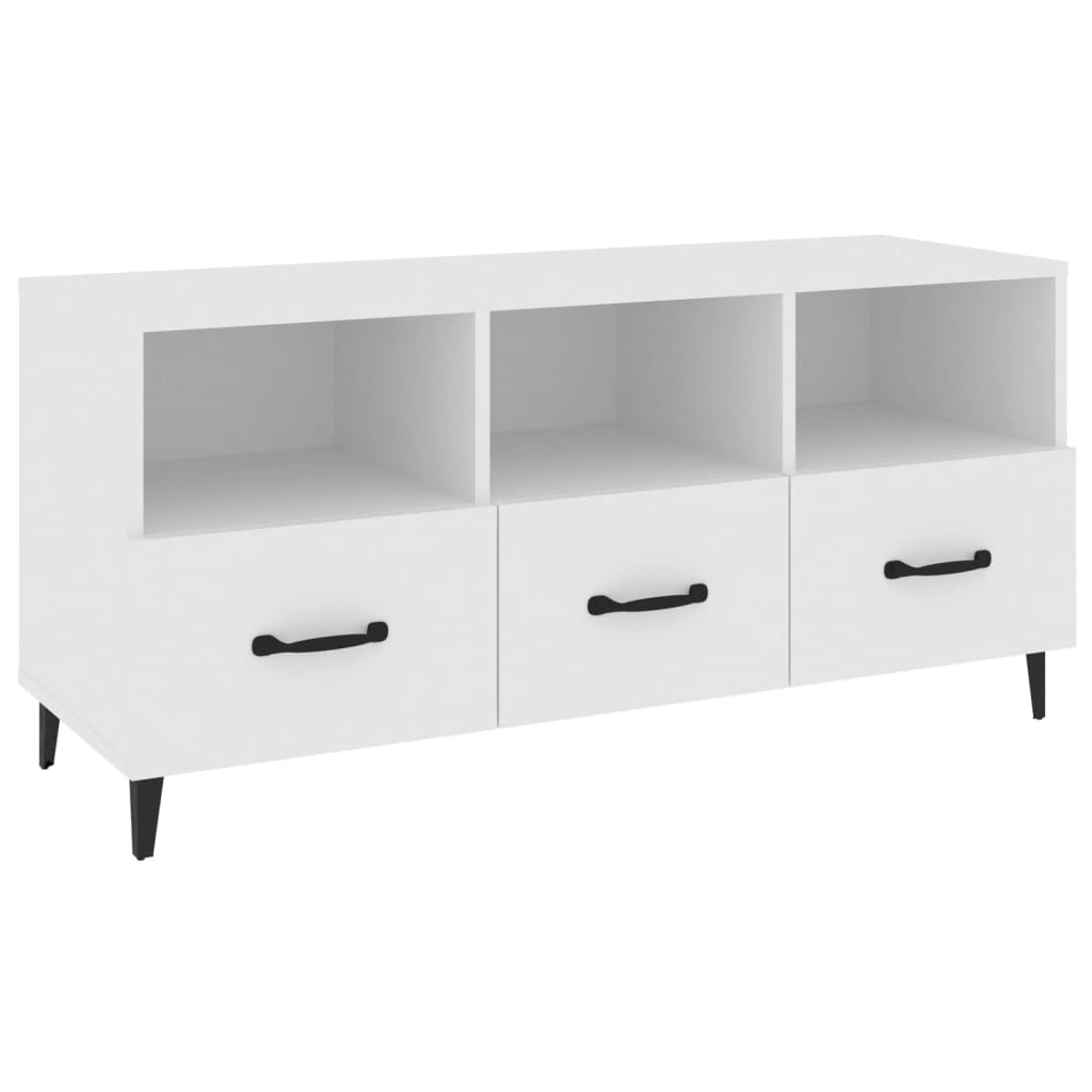 vidaXL Szafka pod TV, biała, 102x35x50 cm, materiał drewnopochodny