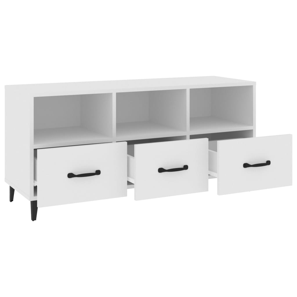 vidaXL Szafka pod TV, biała, 102x35x50 cm, materiał drewnopochodny