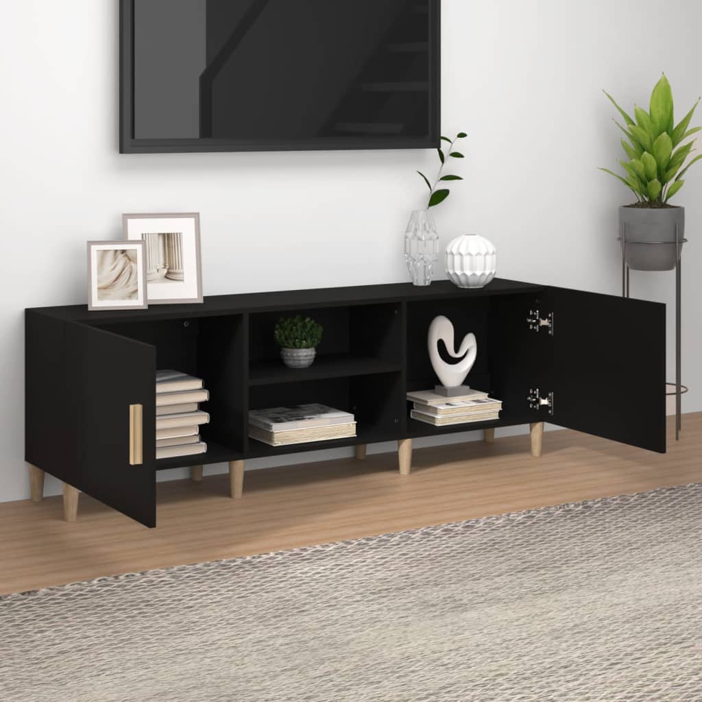 vidaXL Szafka pod telewizor, czarna, 150x30x50 cm