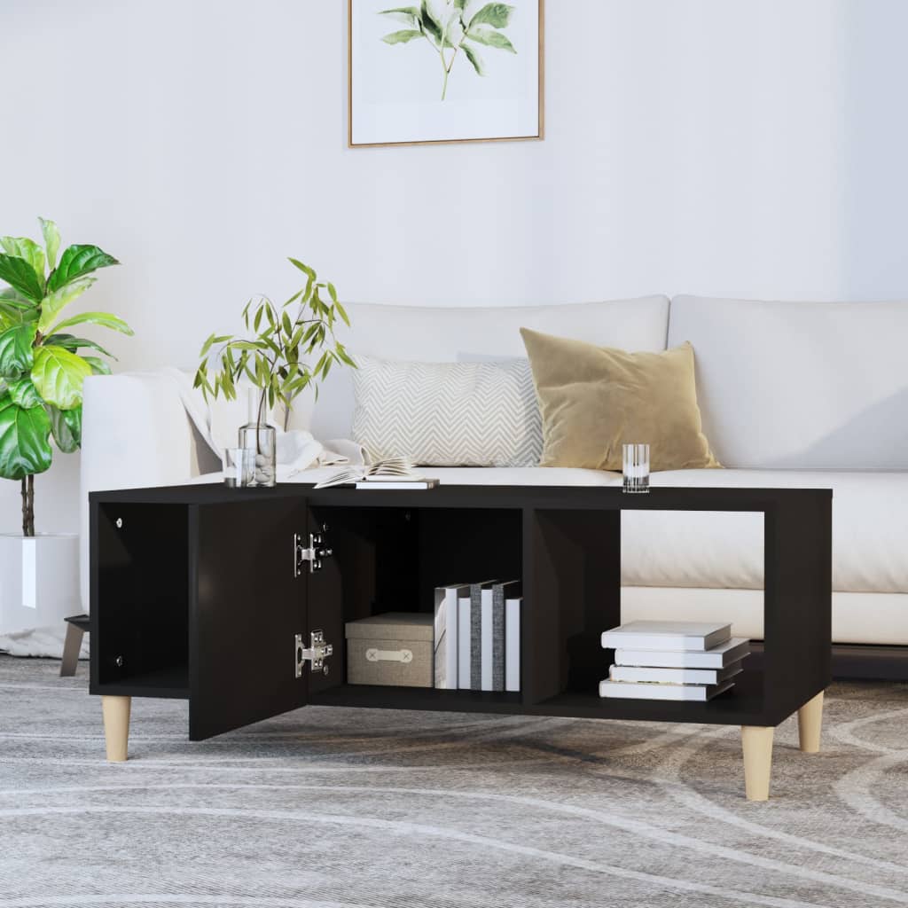 vidaXL Stolik kawowy, czarny, 102x50x40 cm, materiał drewnopochodny