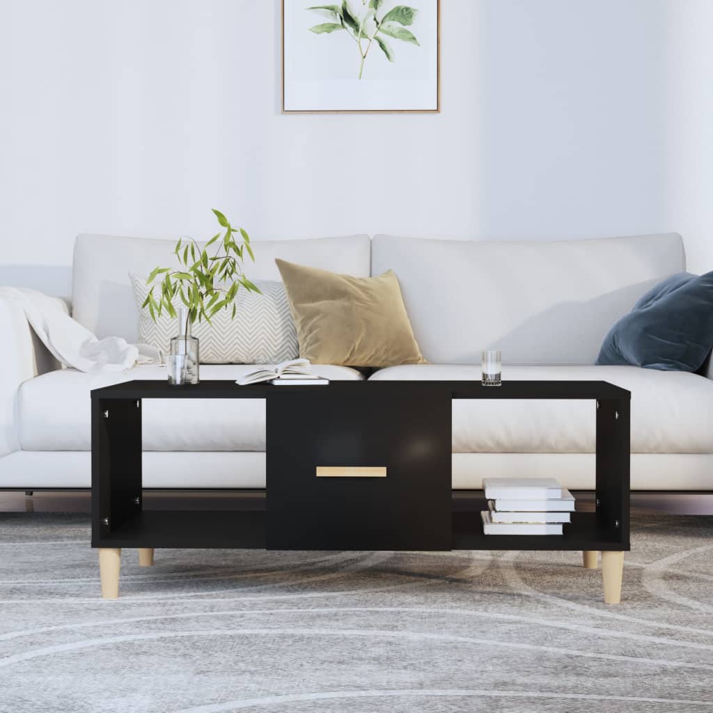 vidaXL Stolik kawowy, czarny, 102x50x40 cm, materiał drewnopochodny