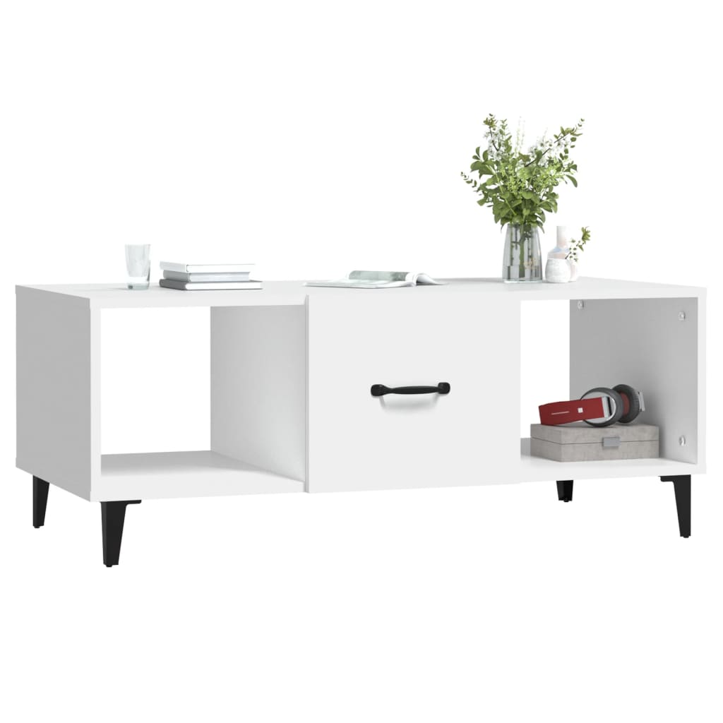 vidaXL Stolik kawowy, biały, 102x50x40 cm, materiał drewnopochodny