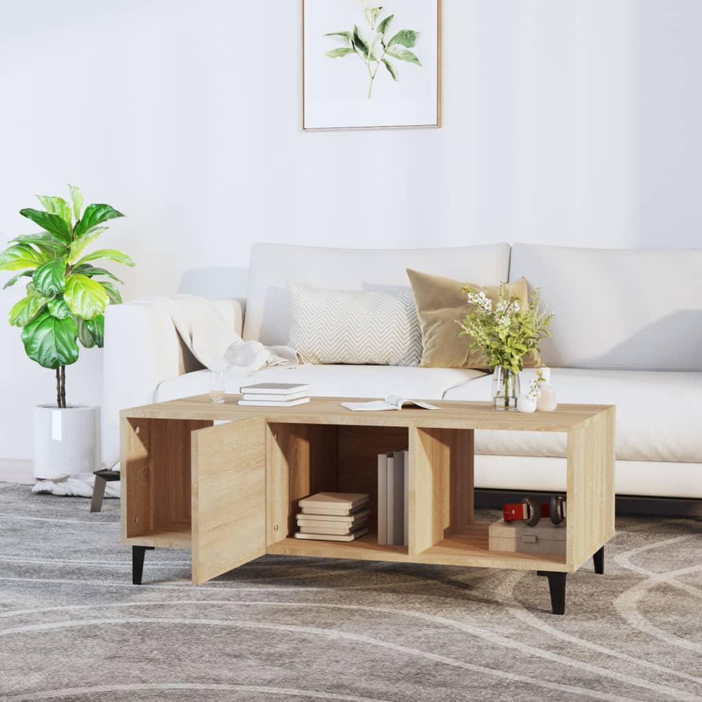 vidaXL Stolik kawowy, dąb sonoma, 102x50x40cm, materiał drewnopochodny