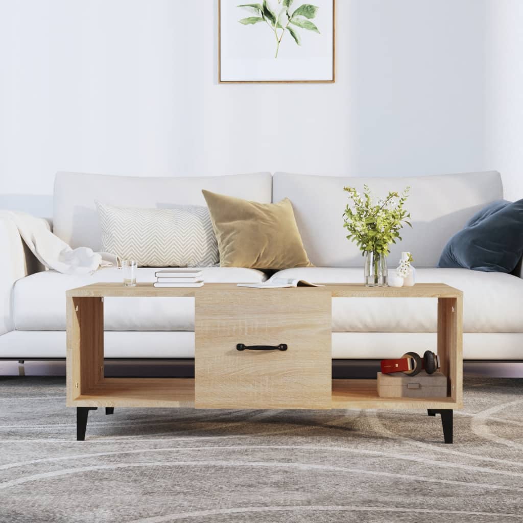 vidaXL Stolik kawowy, dąb sonoma, 102x50x40cm, materiał drewnopochodny