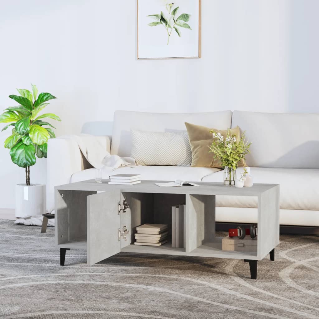 vidaXL Stolik kawowy, szarość betonu, 102x50x40 cm