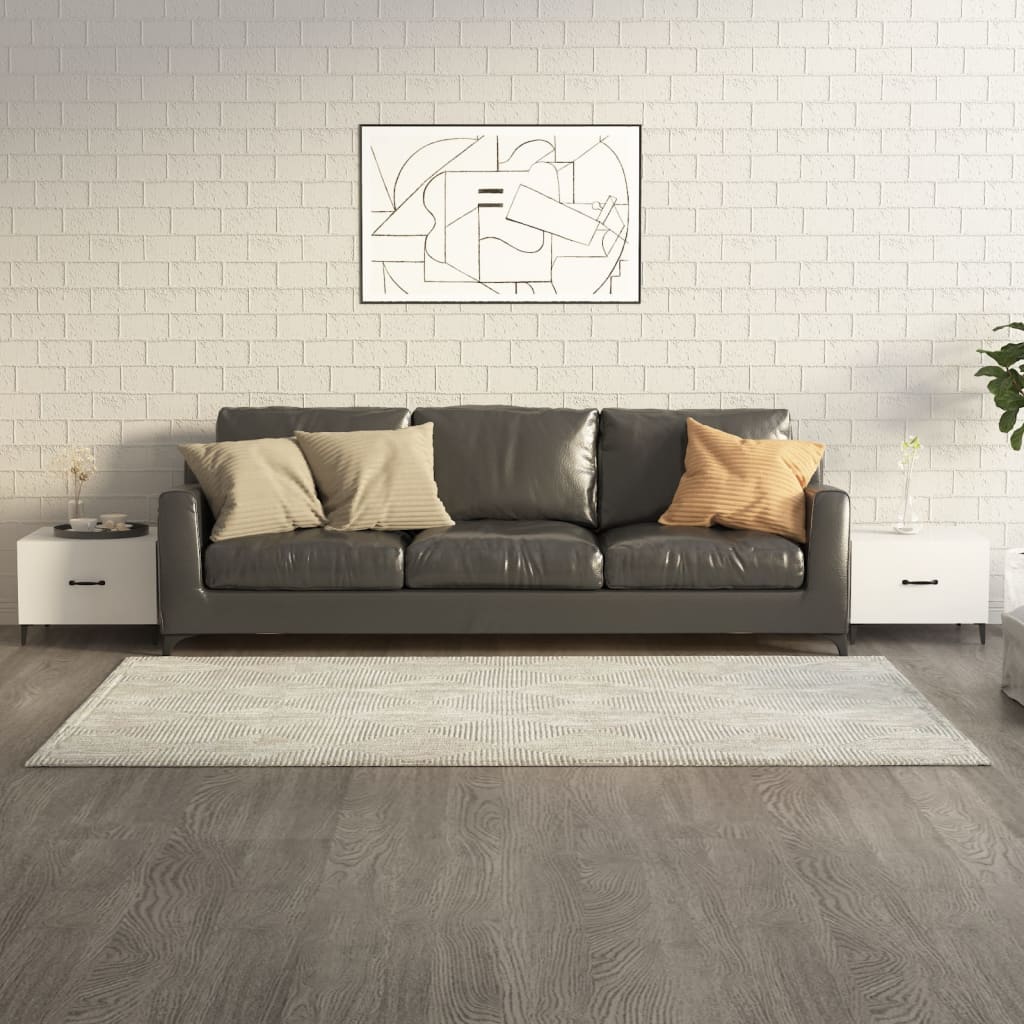 vidaXL Stoliki kawowe, 2 szt. metalowe nogi, białe, połysk 50x50x40 cm