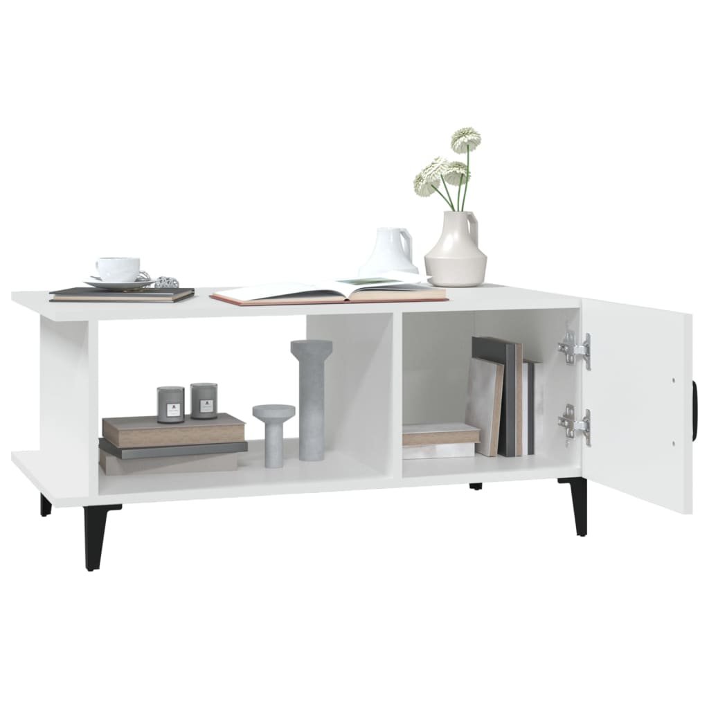 vidaXL Stolik kawowy, biały, 90x50x40 cm, materiał drewnopochodny