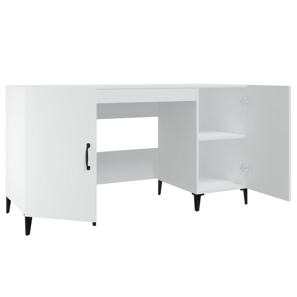 vidaXL Biurko, białe, 140x50x75 cm, materiał drewnopochodny
