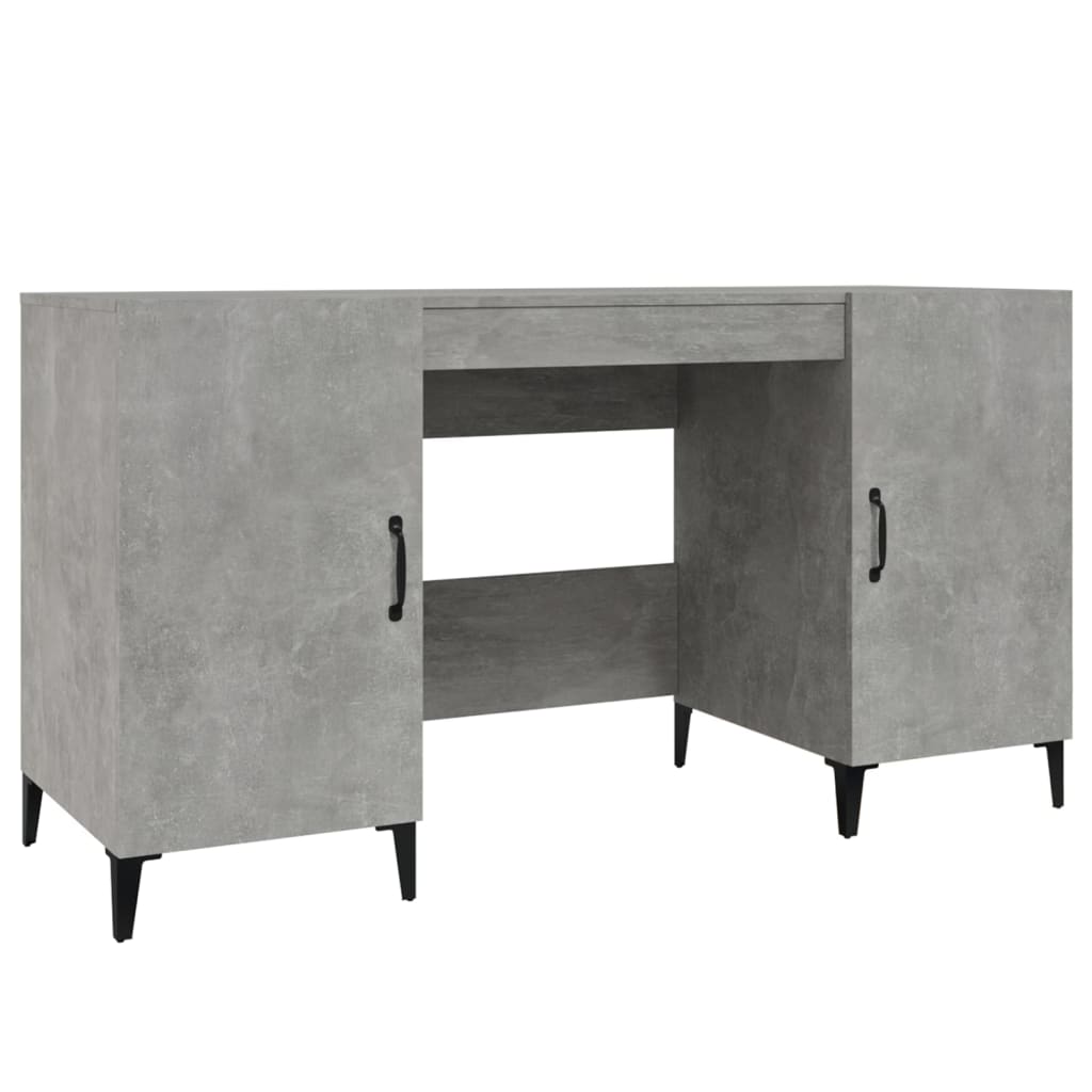 vidaXL Biurko, szarość betonu, 140x50x75 cm, materiał drewnopochodny