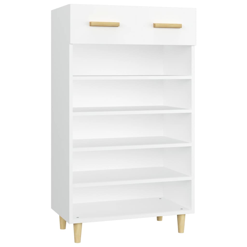 vidaXL Szafka na buty, biała, 60x35x105 cm, materiał drewnopochodny