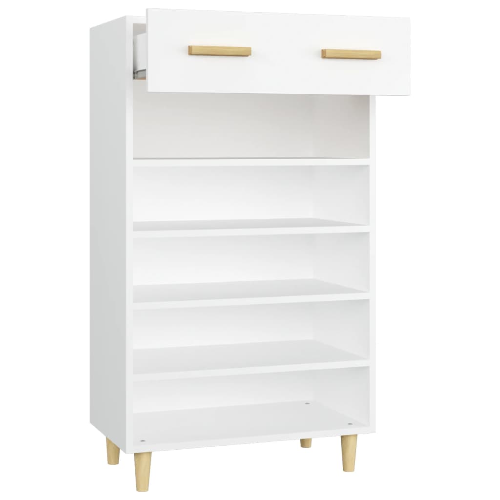 vidaXL Szafka na buty, biała, 60x35x105 cm, materiał drewnopochodny