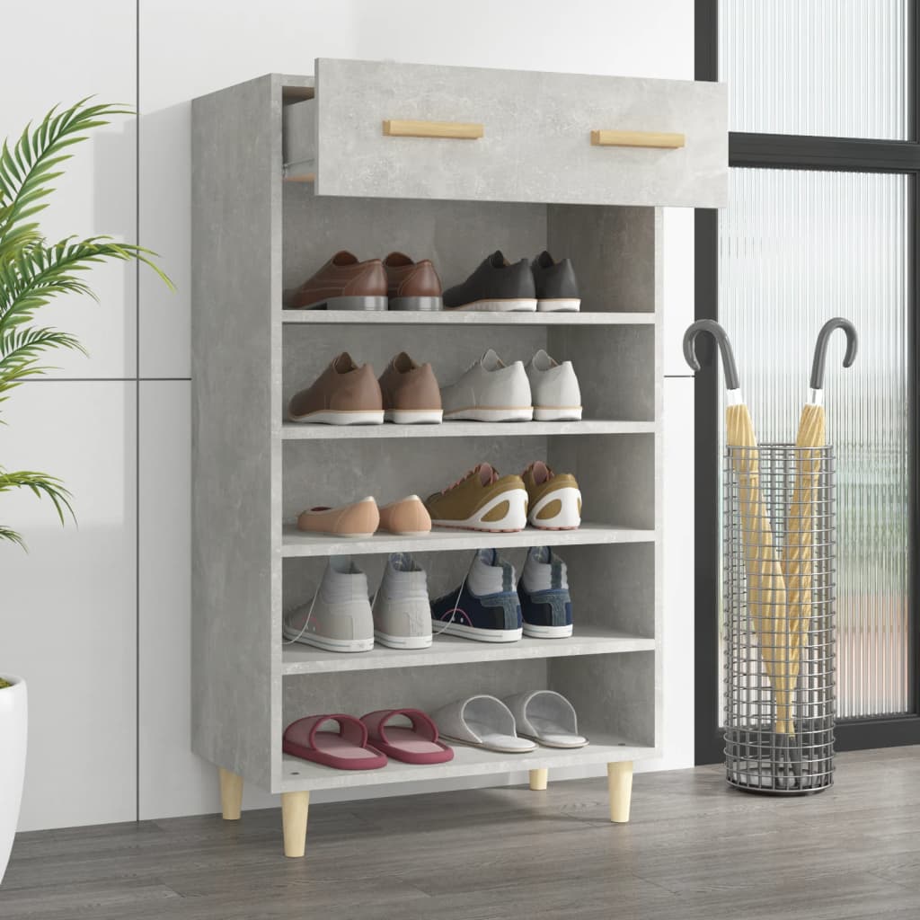 vidaXL Szafka na buty, szarość betonu, 60x35x105 cm