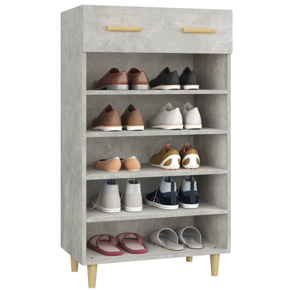 vidaXL Szafka na buty, szarość betonu, 60x35x105 cm