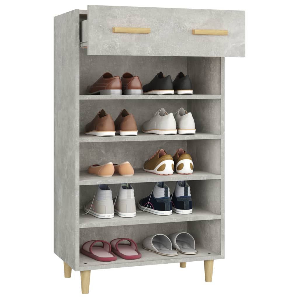 vidaXL Szafka na buty, szarość betonu, 60x35x105 cm