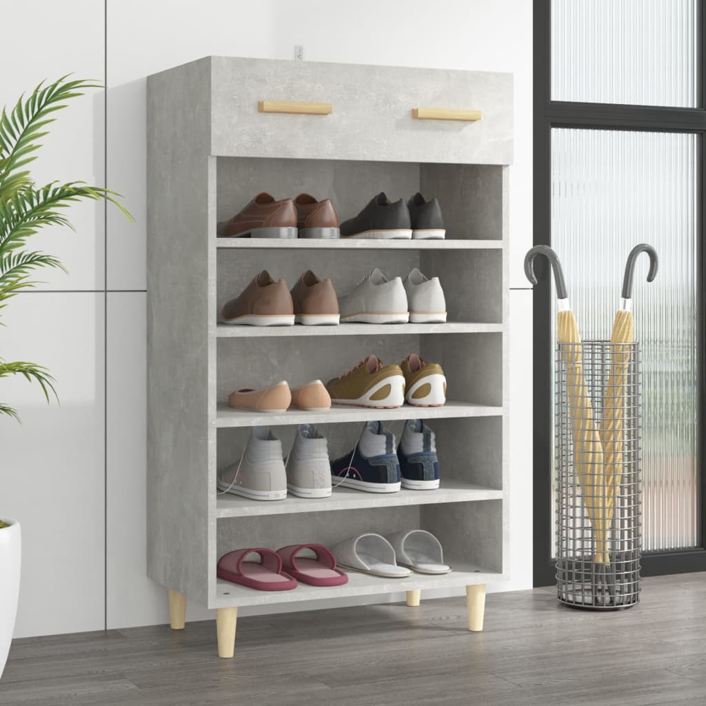vidaXL Szafka na buty, szarość betonu, 60x35x105 cm