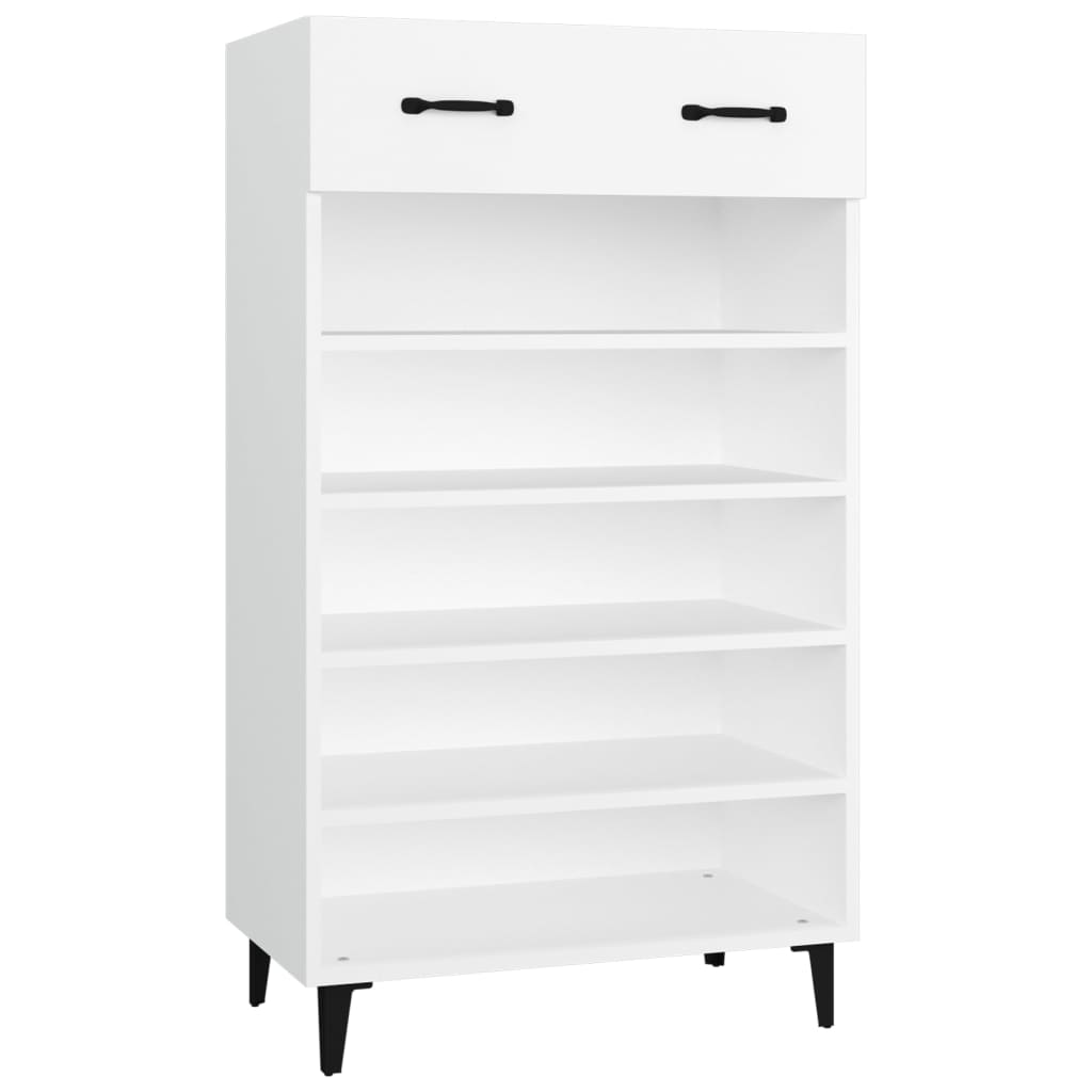 vidaXL Szafka na buty, biała, 60x35x105 cm, materiał drewnopochodny
