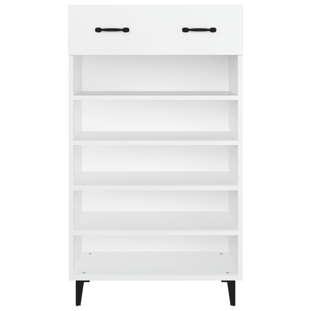 vidaXL Szafka na buty, biała, 60x35x105 cm, materiał drewnopochodny