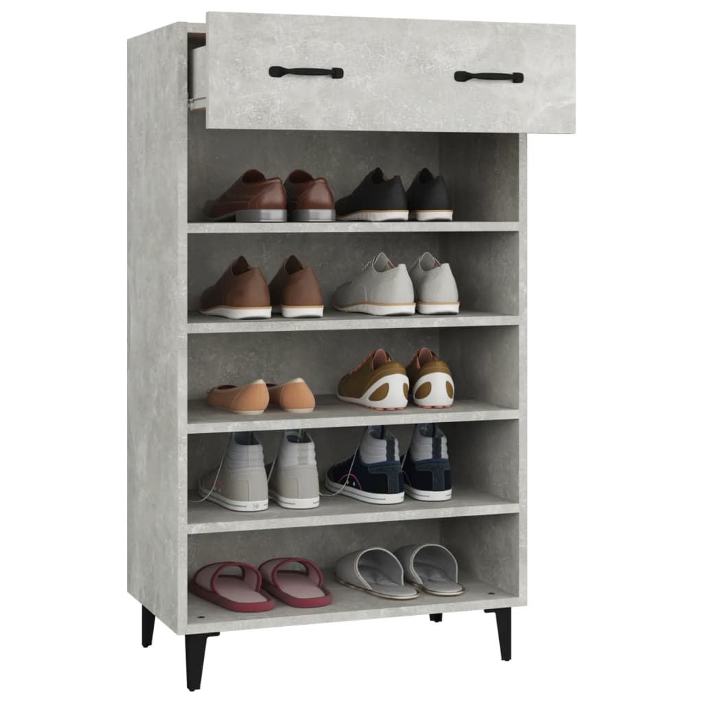 vidaXL Szafka na buty, szarość betonu, 60x35x105 cm