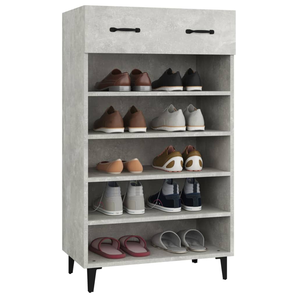 vidaXL Szafka na buty, szarość betonu, 60x35x105 cm