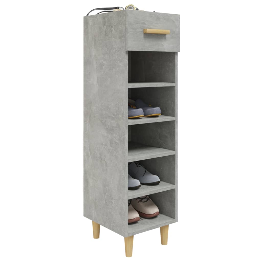vidaXL Szafka na buty, szarość betonu, 30x35x105 cm