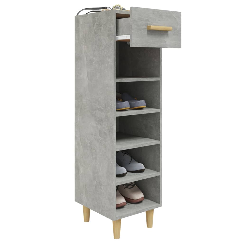 vidaXL Szafka na buty, szarość betonu, 30x35x105 cm