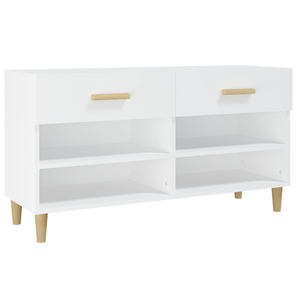 vidaXL Szafka na buty, biała, 102x35x55 cm, materiał drewnopochodny