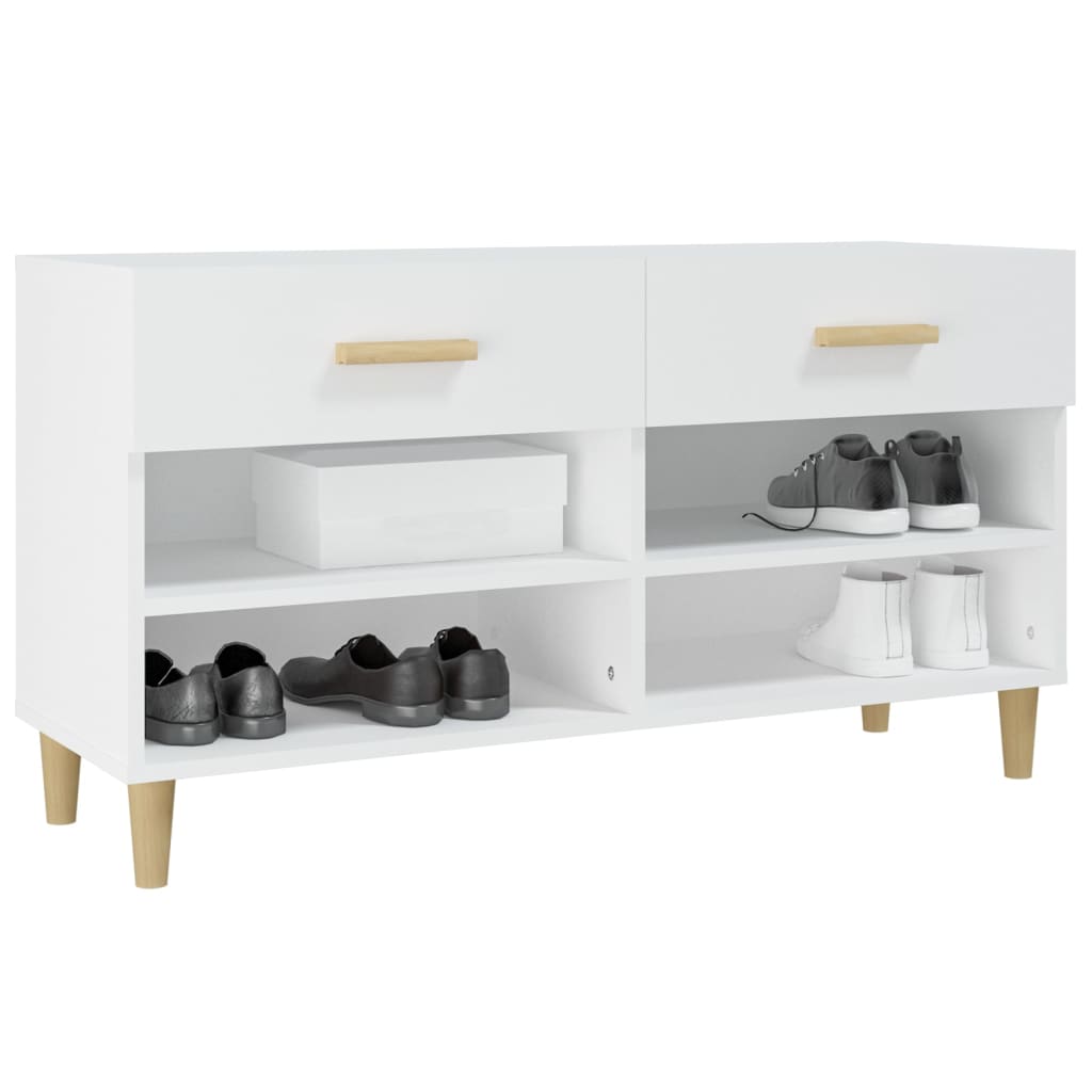 vidaXL Szafka na buty, biała, 102x35x55 cm, materiał drewnopochodny