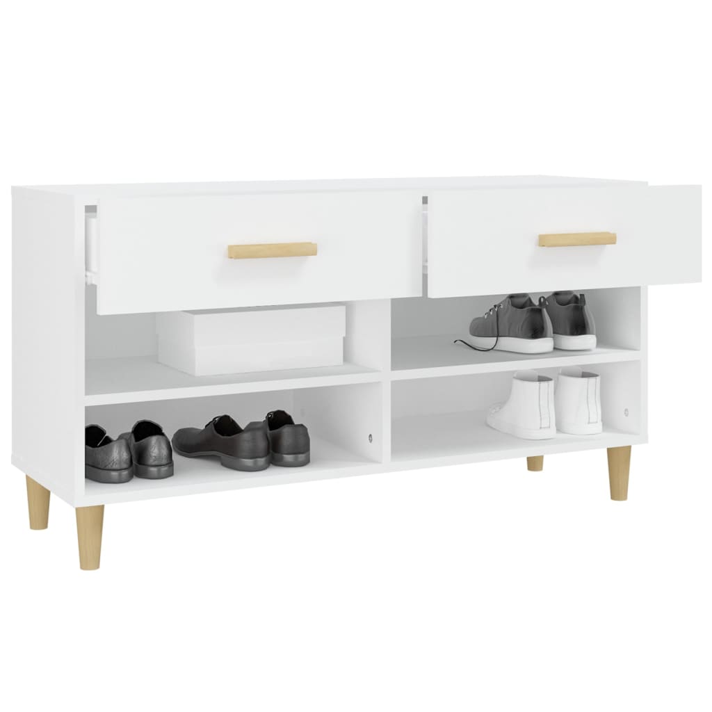 vidaXL Szafka na buty, biała, 102x35x55 cm, materiał drewnopochodny