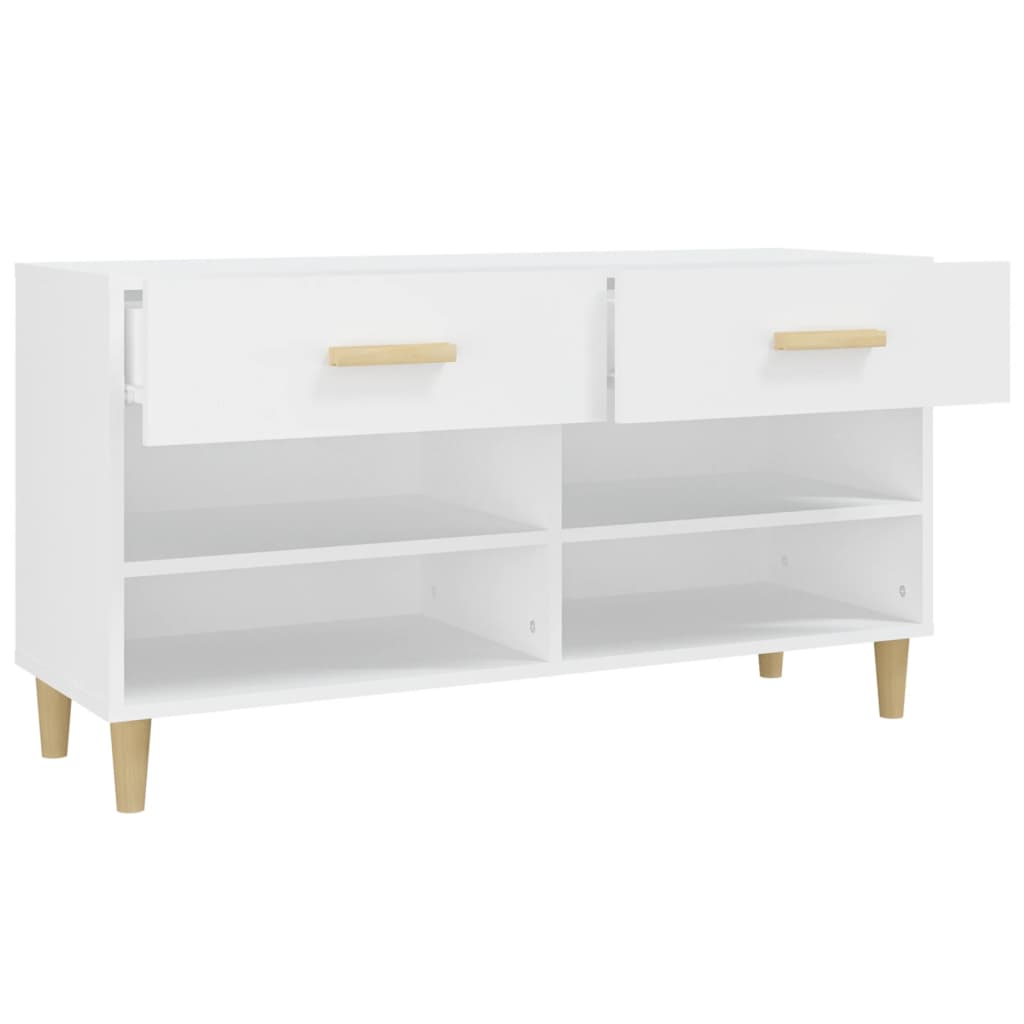 vidaXL Szafka na buty, biała, 102x35x55 cm, materiał drewnopochodny