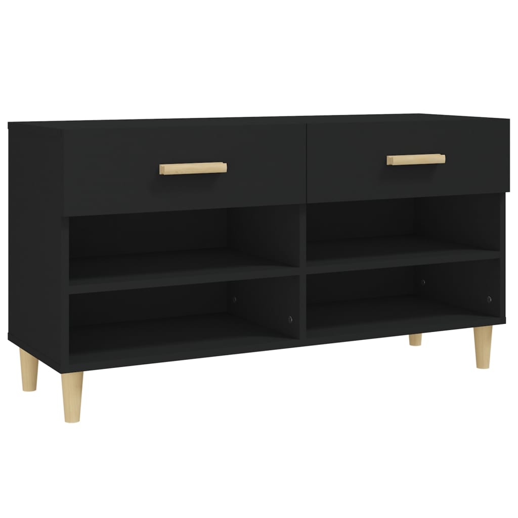 vidaXL Szafka na buty, czarna, 102x35x55 cm, materiał drewnopochodny