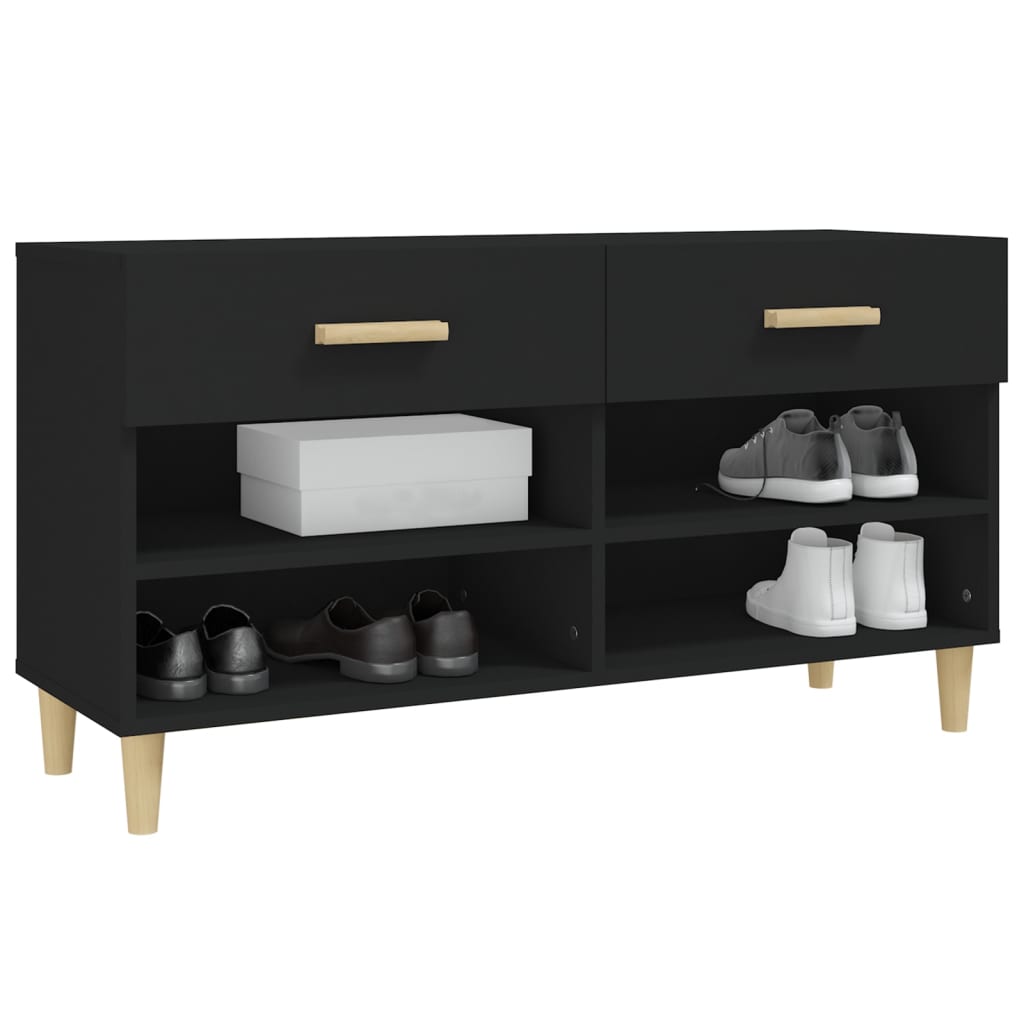 vidaXL Szafka na buty, czarna, 102x35x55 cm, materiał drewnopochodny