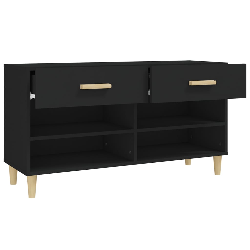 vidaXL Szafka na buty, czarna, 102x35x55 cm, materiał drewnopochodny
