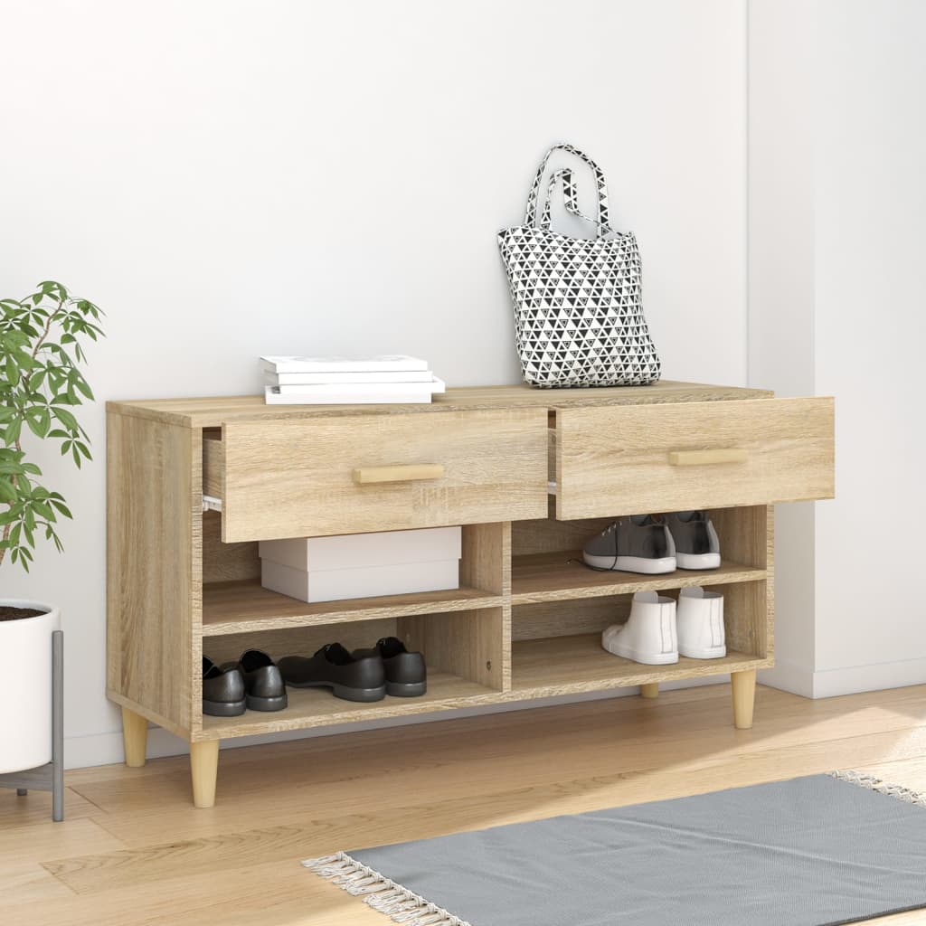 vidaXL Szafka na buty, dąb sonoma, 102x35x55 cm