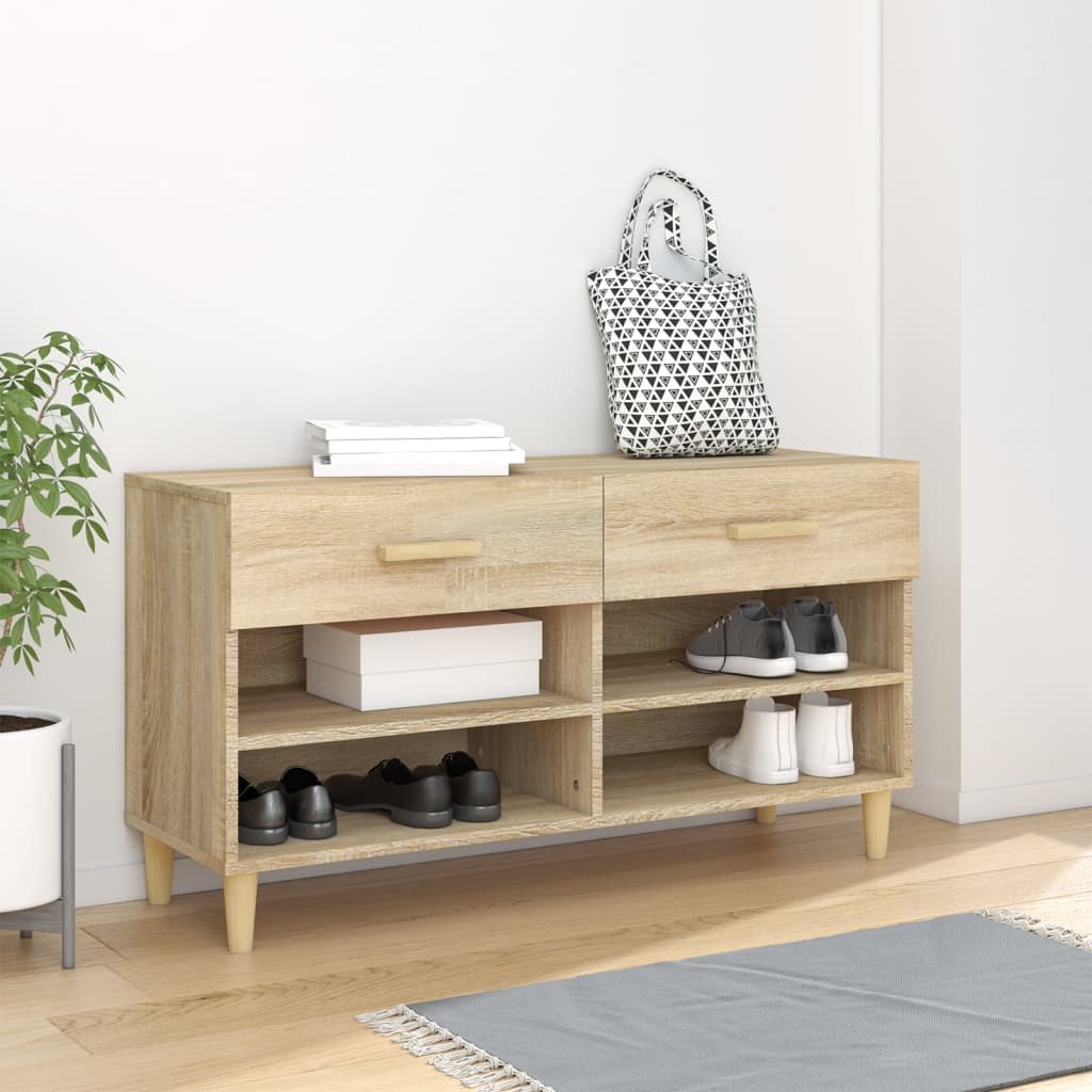vidaXL Szafka na buty, dąb sonoma, 102x35x55 cm