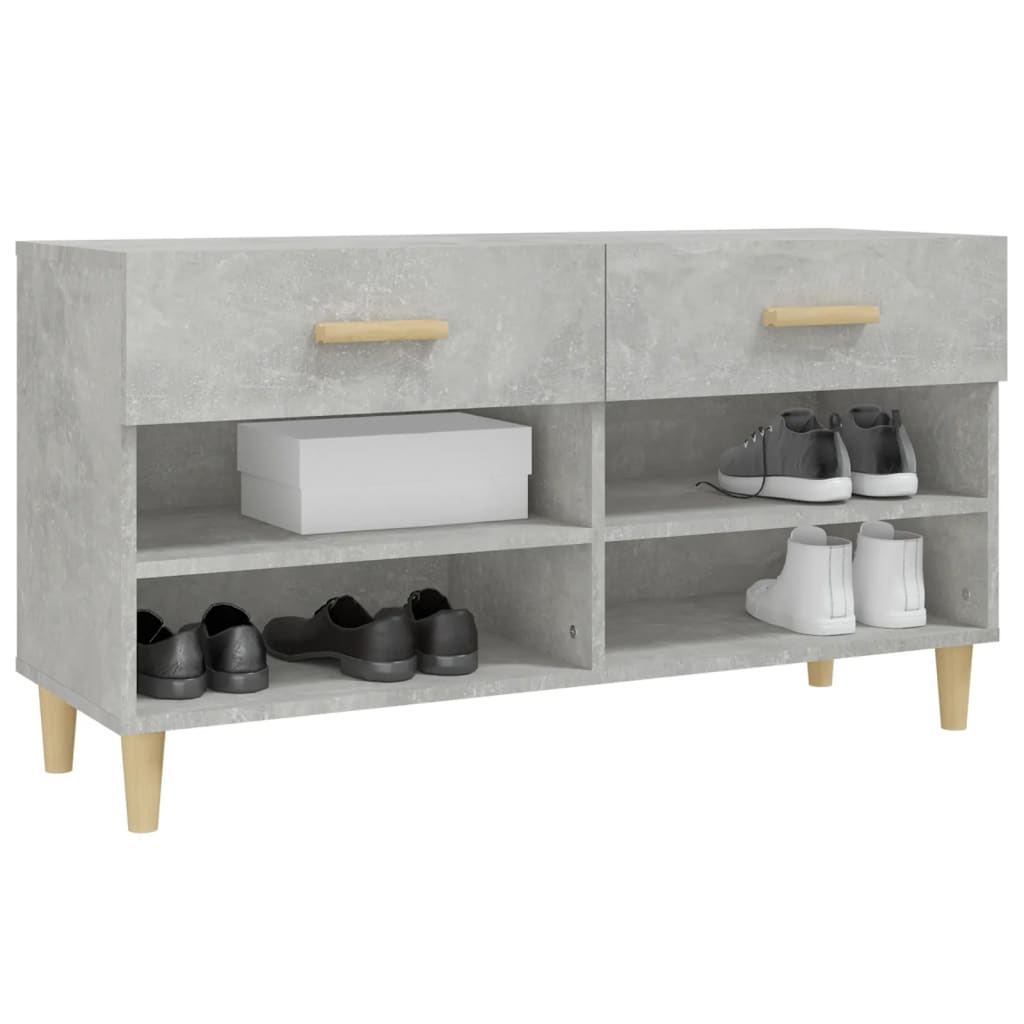 vidaXL Szafka na buty, szarość betonu, 102x35x55 cm