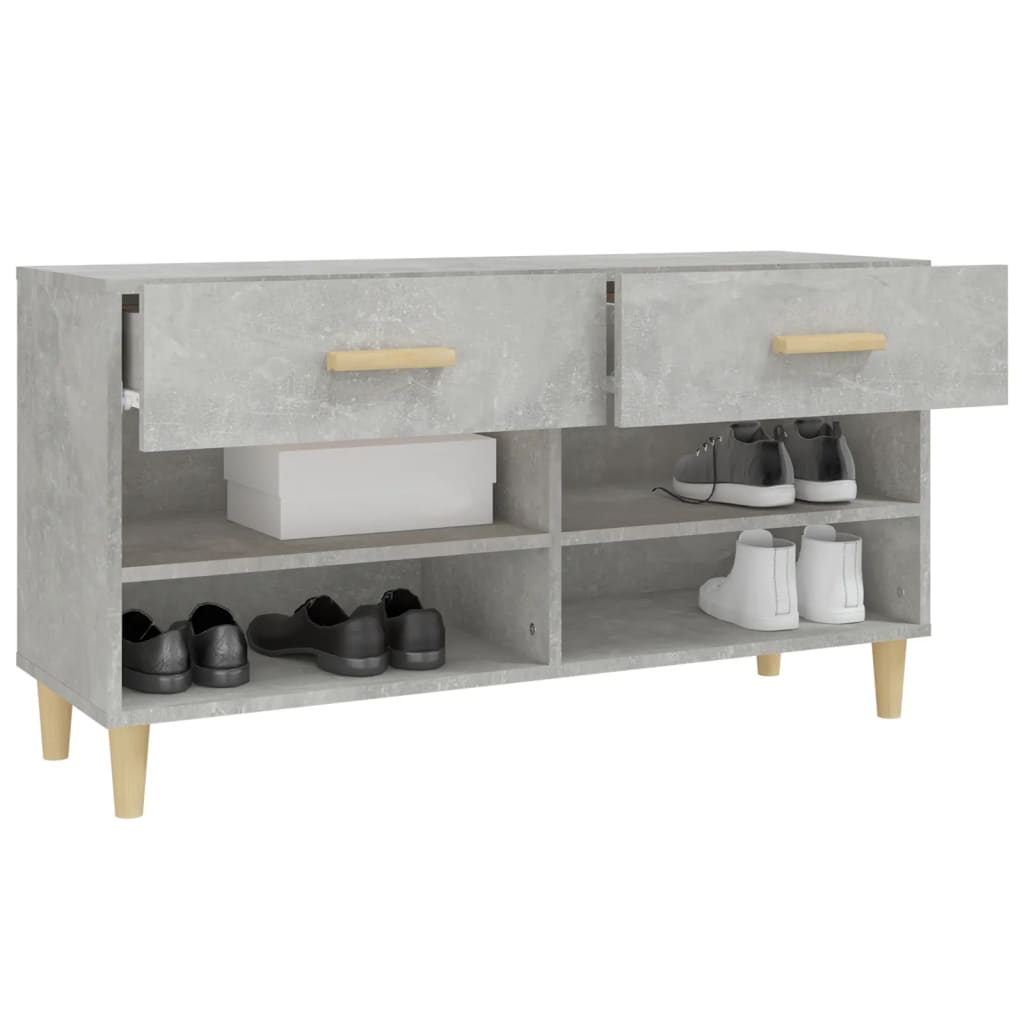 vidaXL Szafka na buty, szarość betonu, 102x35x55 cm