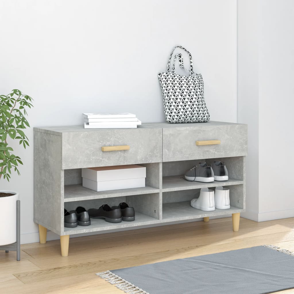 vidaXL Szafka na buty, szarość betonu, 102x35x55 cm