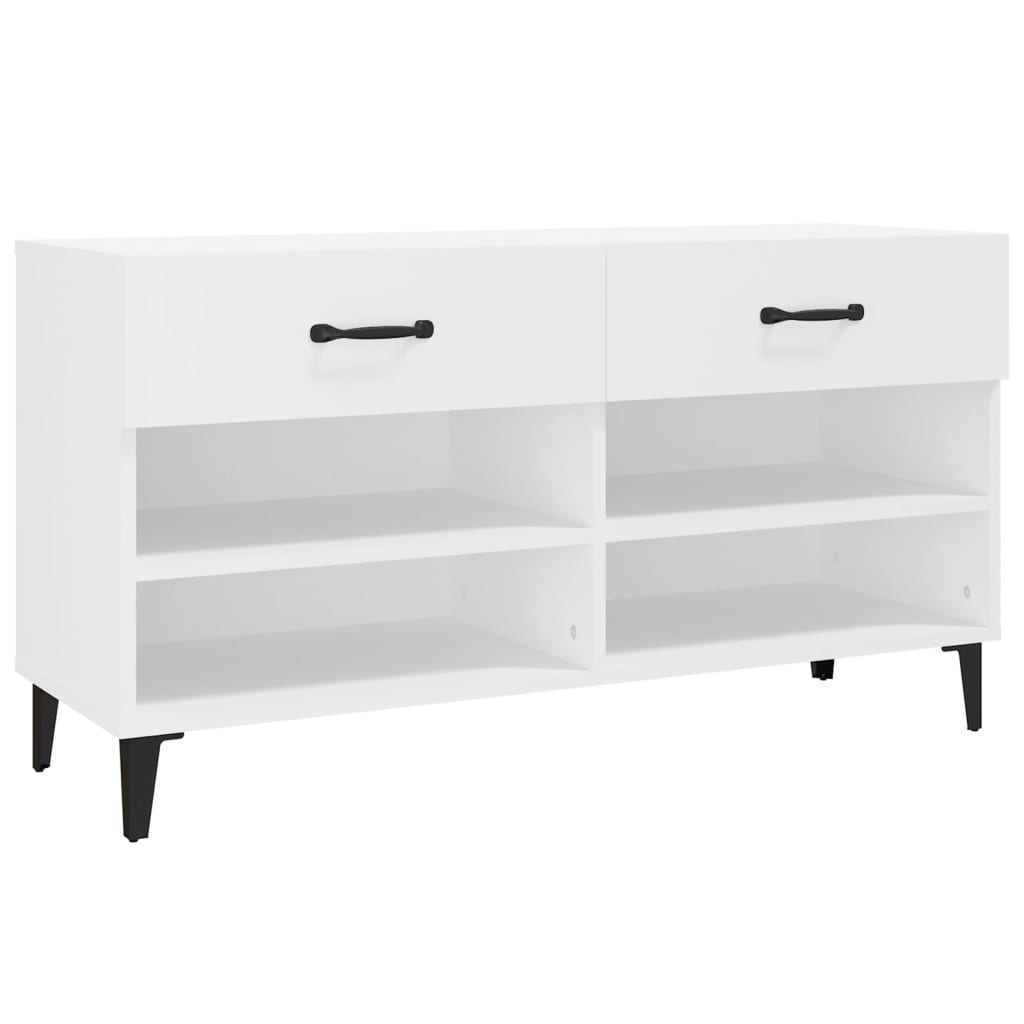 vidaXL Szafka na buty, biała, 102x35x55 cm, materiał drewnopochodny