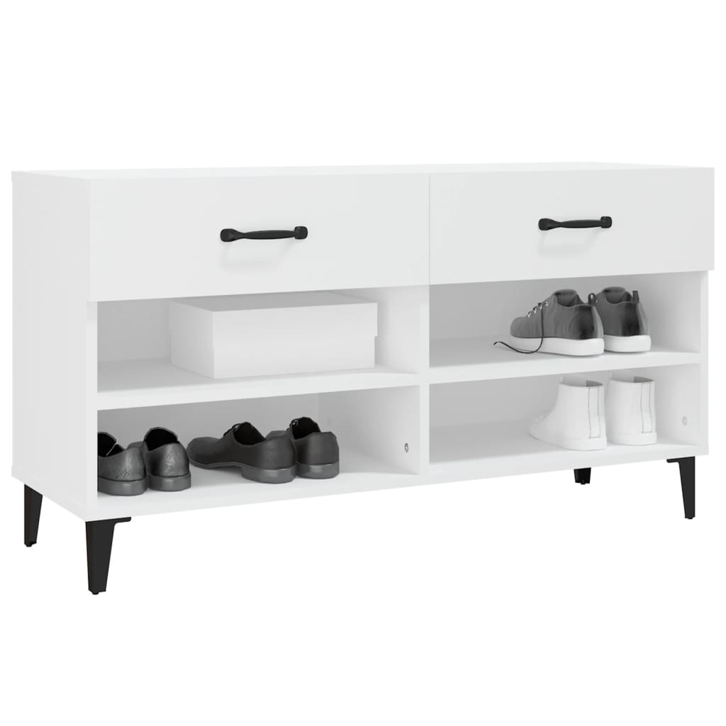 vidaXL Szafka na buty, biała, 102x35x55 cm, materiał drewnopochodny