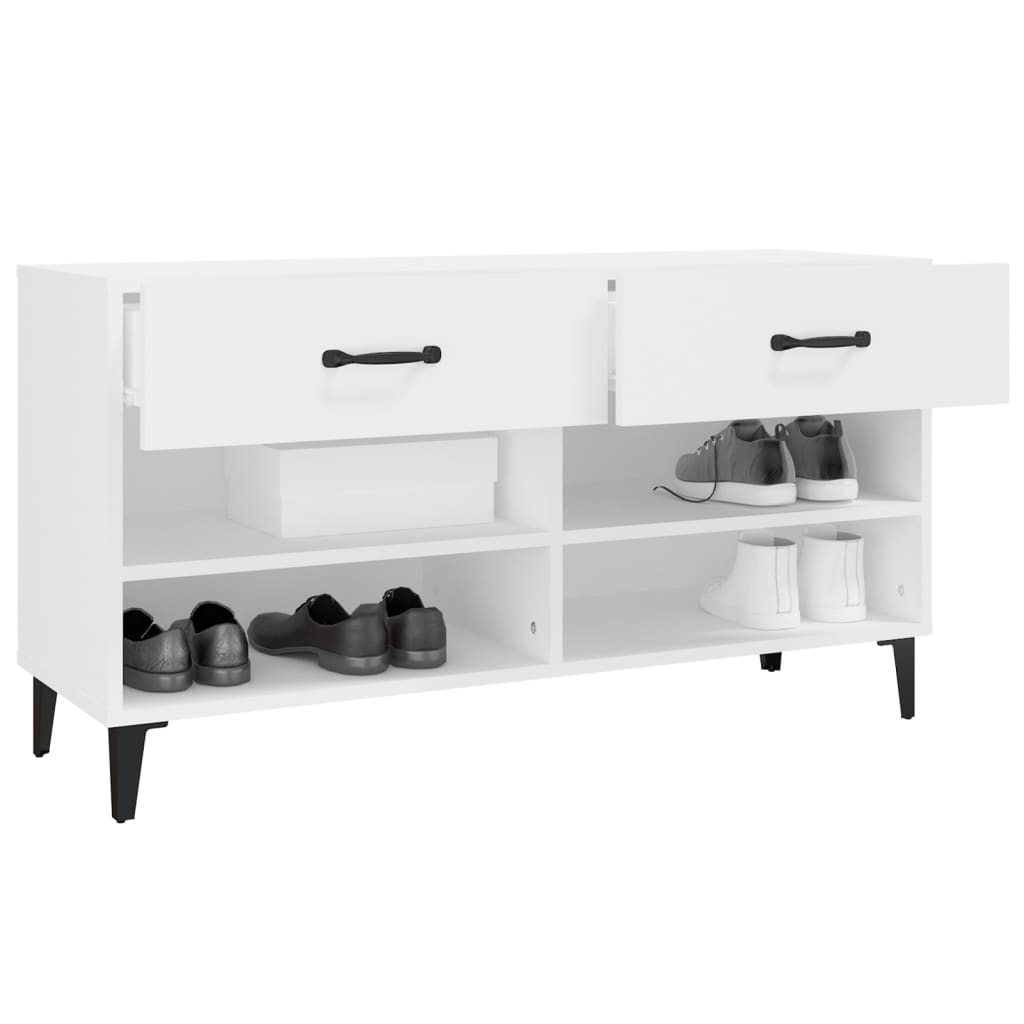 vidaXL Szafka na buty, biała, 102x35x55 cm, materiał drewnopochodny