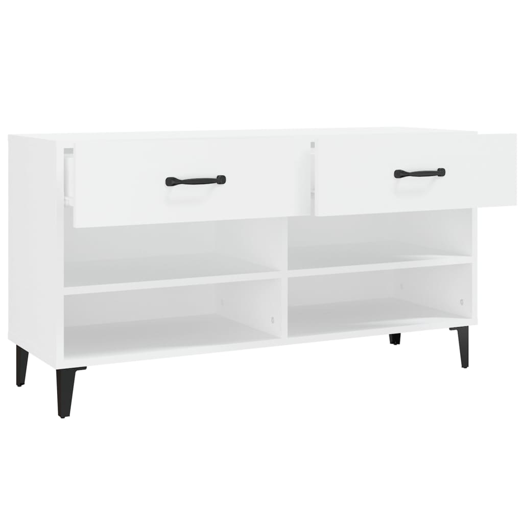 vidaXL Szafka na buty, biała, 102x35x55 cm, materiał drewnopochodny