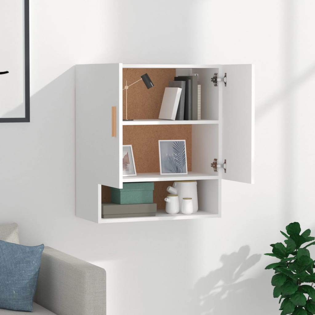 vidaXL Szafka wisząca, biała, 60x31x70 cm, materiał drewnopochodny