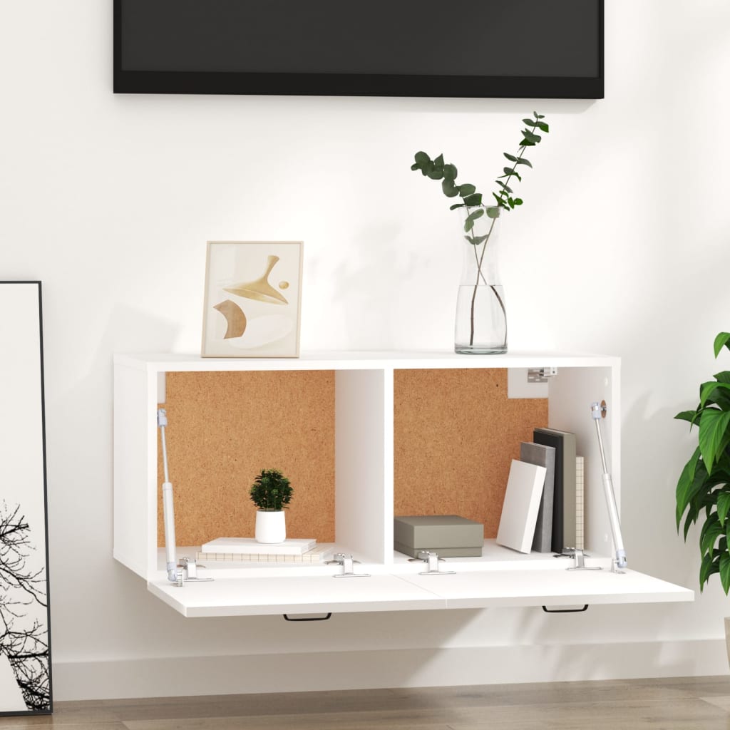 vidaXL Szafka wisząca, biała, 80x35x36,5 cm, materiał drewnopochodny