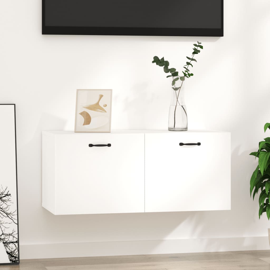 vidaXL Szafka wisząca, biała, 80x35x36,5 cm, materiał drewnopochodny
