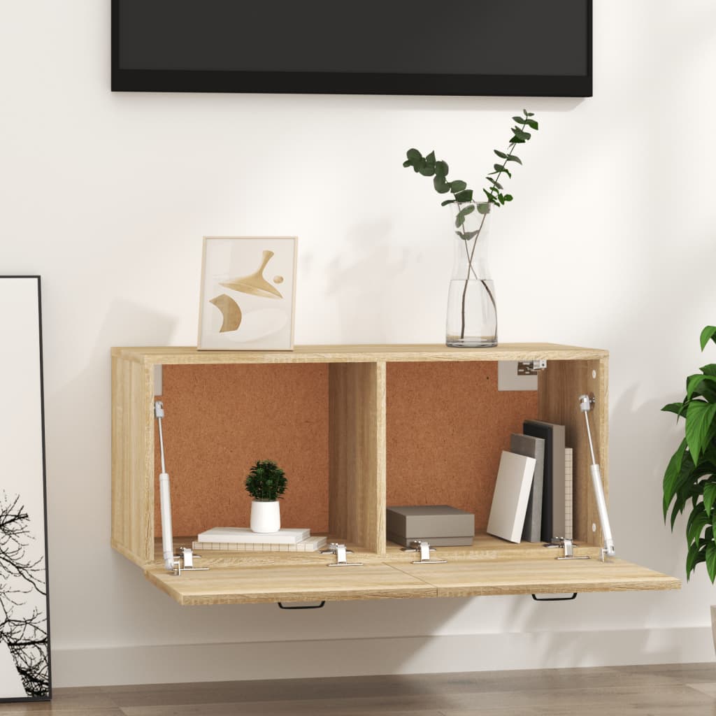 vidaXL Szafka wisząca, dąb sonoma, 80x35x36,5, materiał drewnopochodny