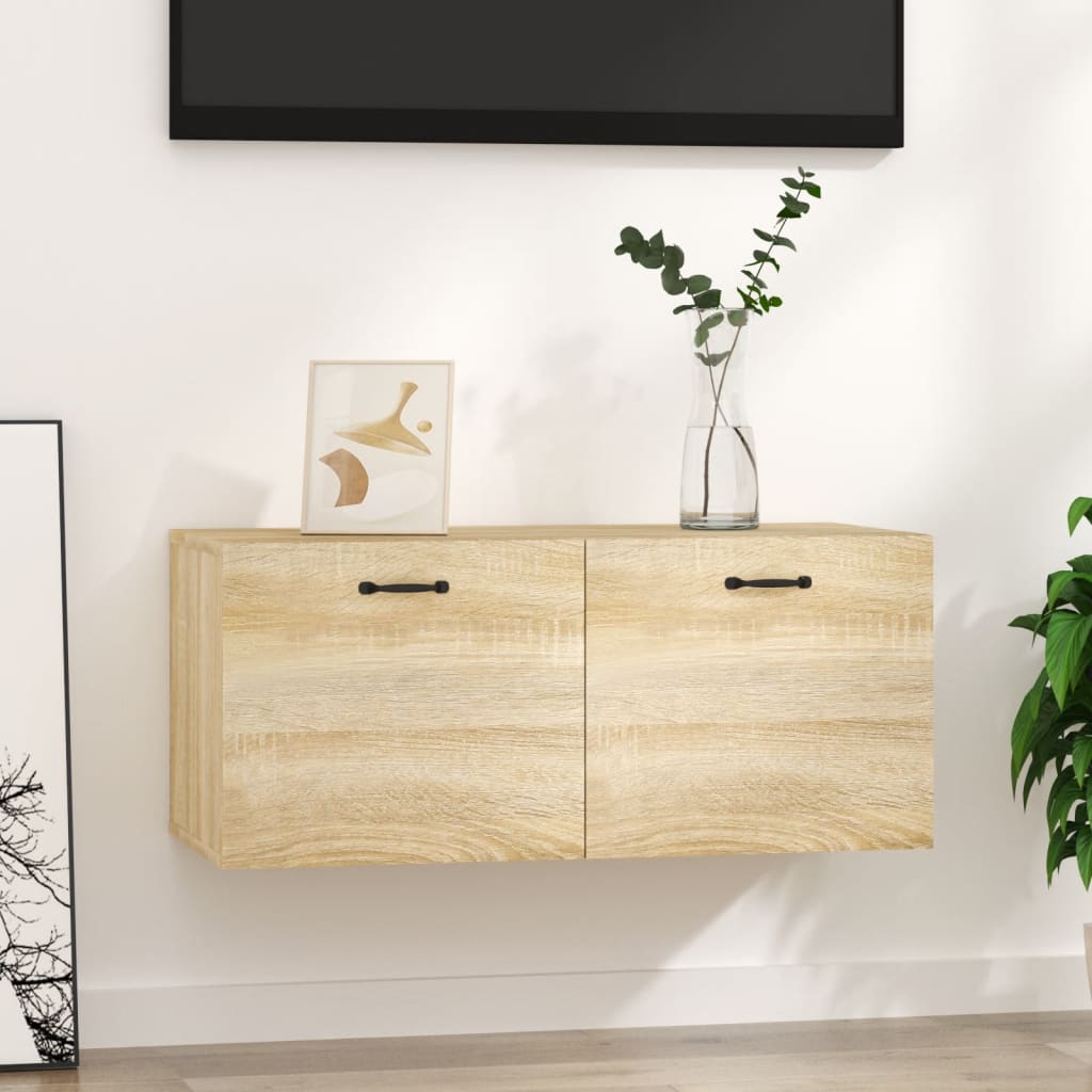 vidaXL Szafka wisząca, dąb sonoma, 80x35x36,5, materiał drewnopochodny
