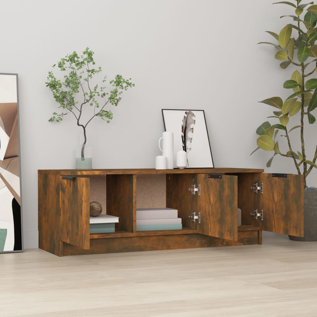 vidaXL Szafka pod TV, przydymiony dąb, 197x35x52 cm